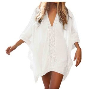 Womens Floral Lace Beach Swimsuit Cover up Dress